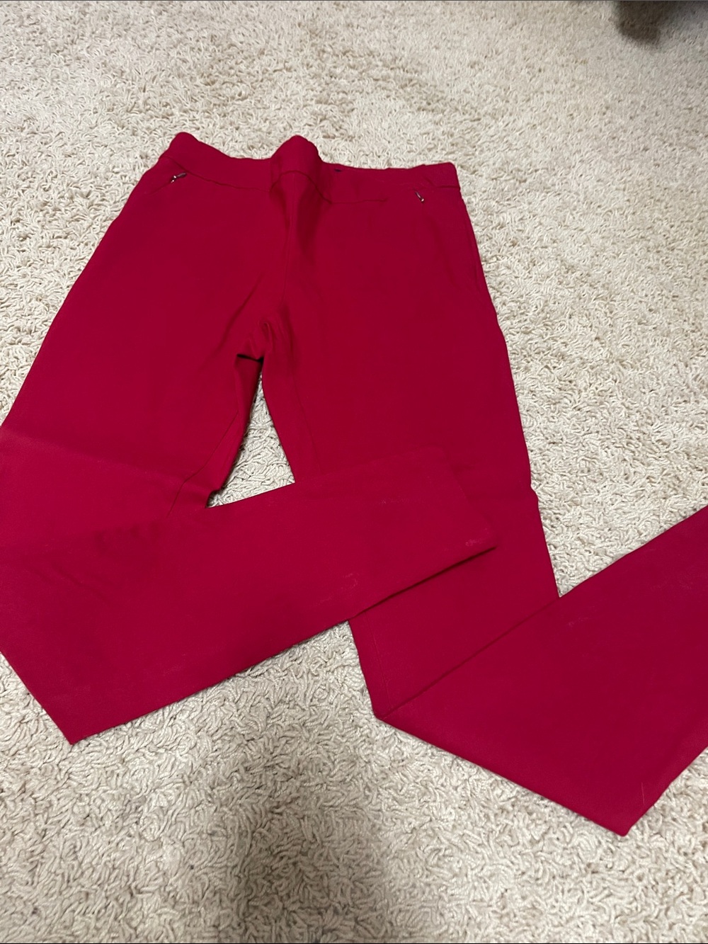 Red pull-on tummy control skinny pants